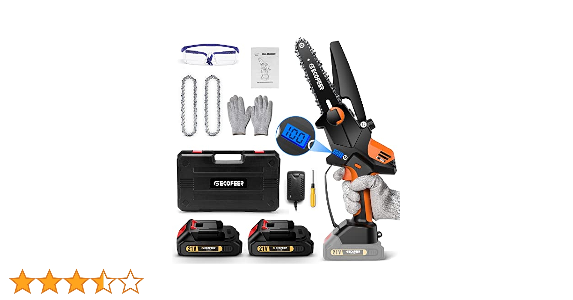 Topyet ミニチェーンソー チェーンソー 充電式 6インチチェンソー 21V funtto_mja1285